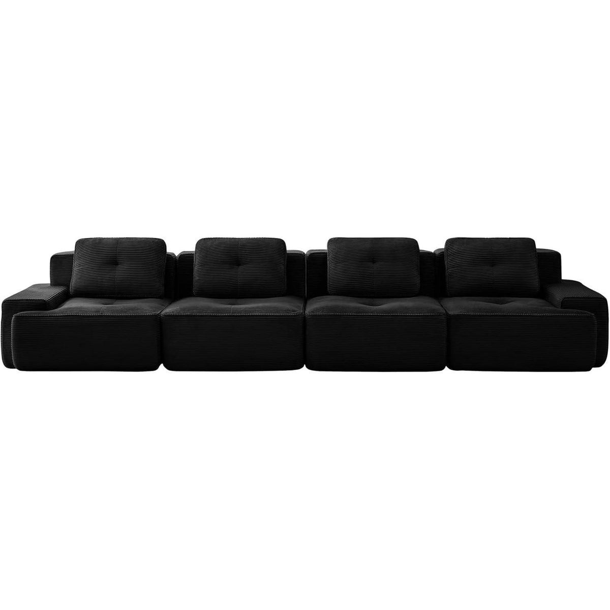 Modulares 4-Sitzer Cord Sofa – Tiefsitz & Komfort