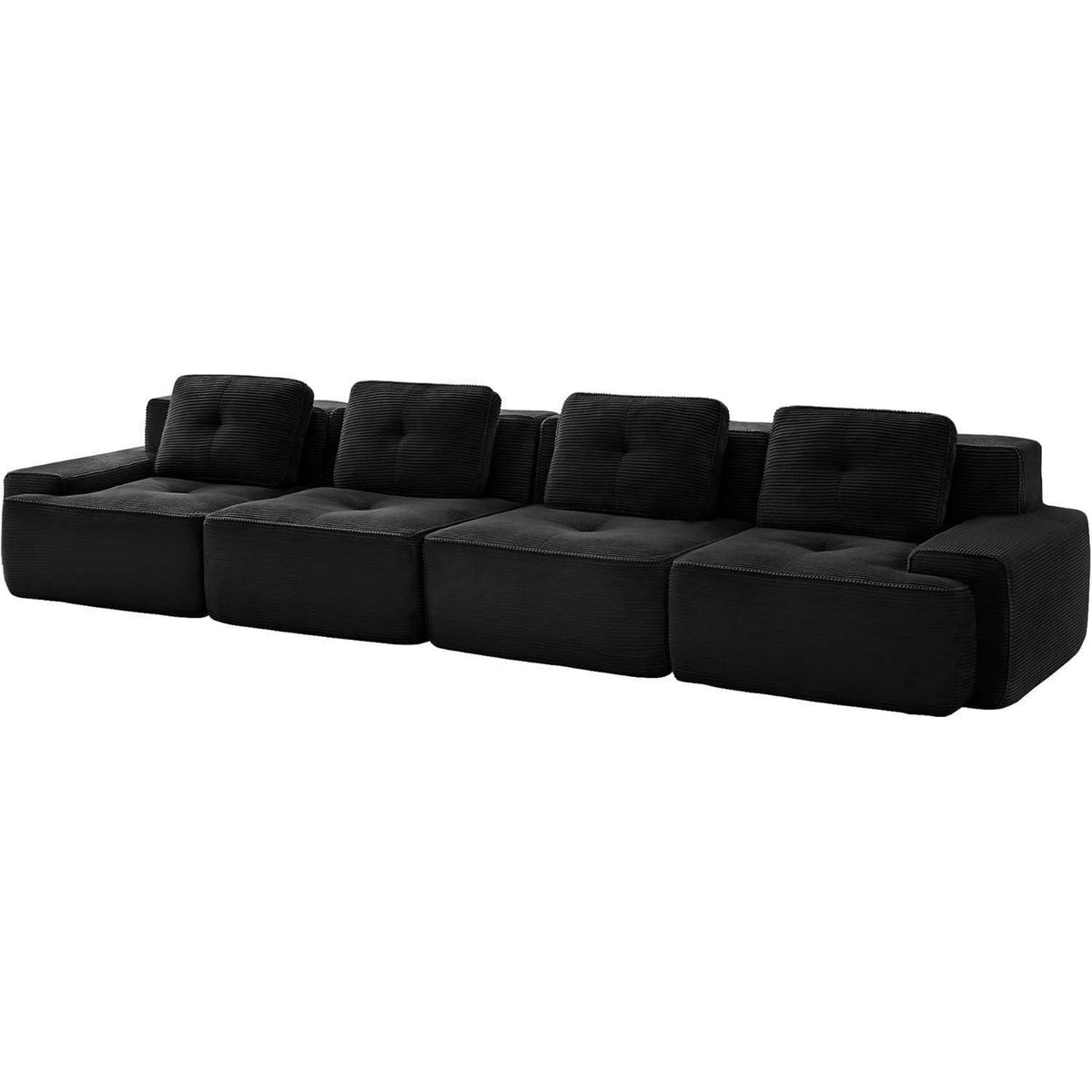 Modulares 4-Sitzer Cord Sofa – Tiefsitz & Komfort