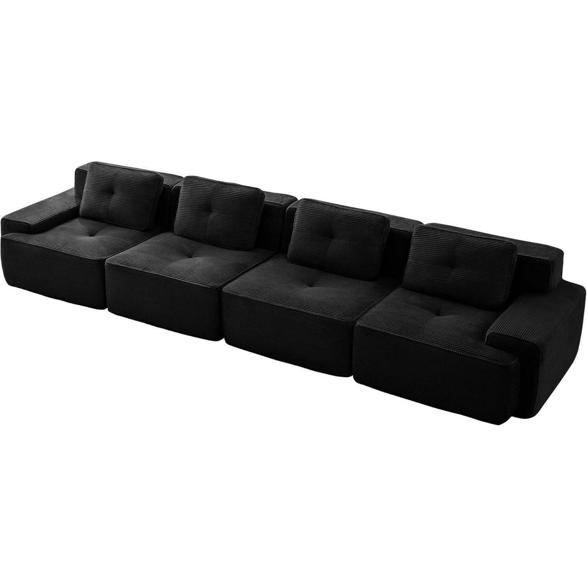 Modulares 4-Sitzer Cord Sofa – Tiefsitz & Komfort