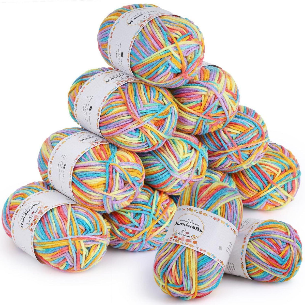 Farbverlauf Wolle Set 12x50g | Weiche Babywolle zum Stricken & Häkeln