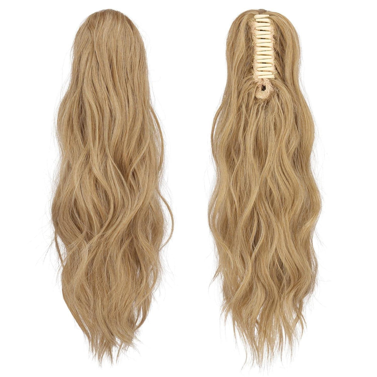 Wellen Pferdeschwanz Extension mit Klammer - Blond & Aschblond