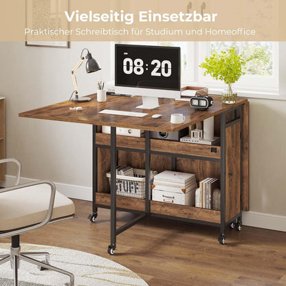 Klappbarer Esstisch mit Stauraum – Platzsparender Küchentisch Holz