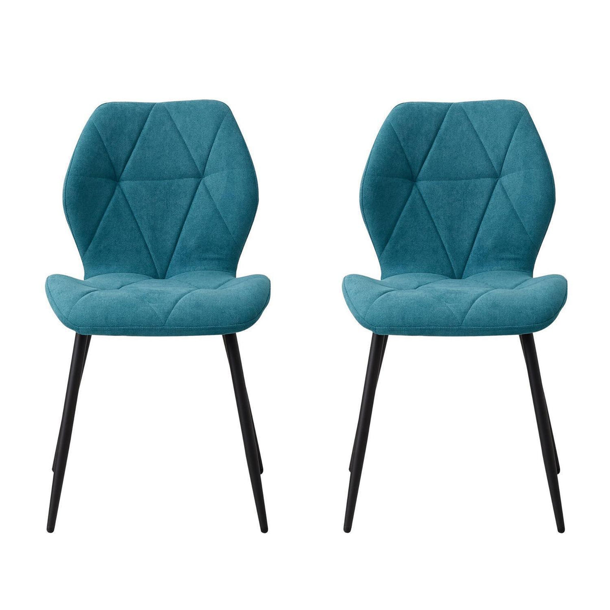 2 Esszimmerstühle Leinenstoff, gepolstert, blau