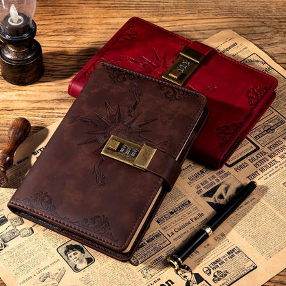 Tagebuch mit Schloss & Zahlencode, 256 Seiten, Braun