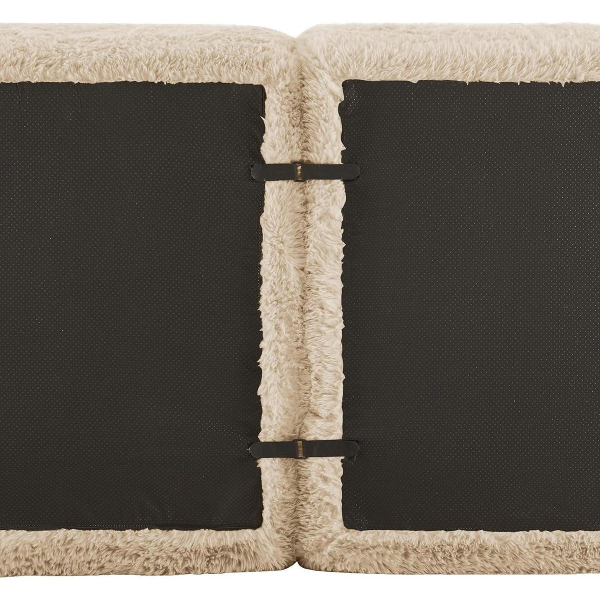 2-Sitzer Sofa mit Hockern & Kissen – Hellkhaki, Modular & Komfortabel