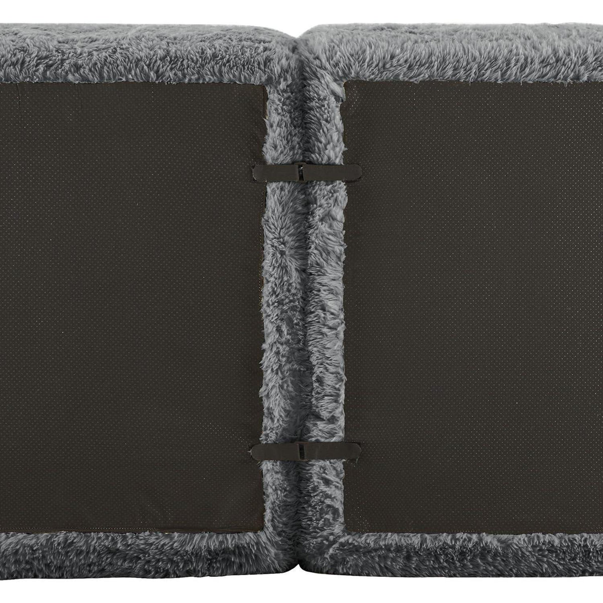 Modulares Sofa 2-Sitzer mit Hocker | Grau, L-Form, Ohne Montage