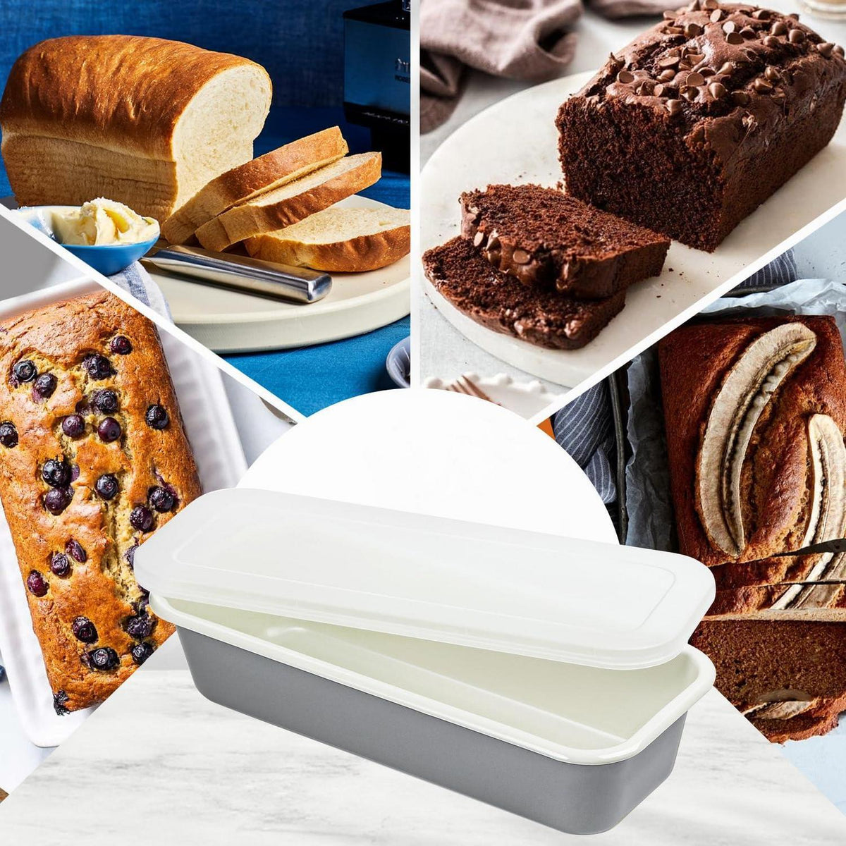 Emaille Brotbackform 30cm mit Deckel – Für Kuchen & Brot
