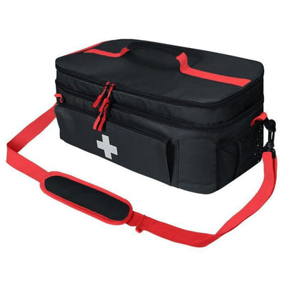 Erste Hilfe Tasche mit Schultergurt (Schwarz)