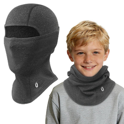 Kinder Sturmhaube Fleece Winter Grau – Warm & Winddicht