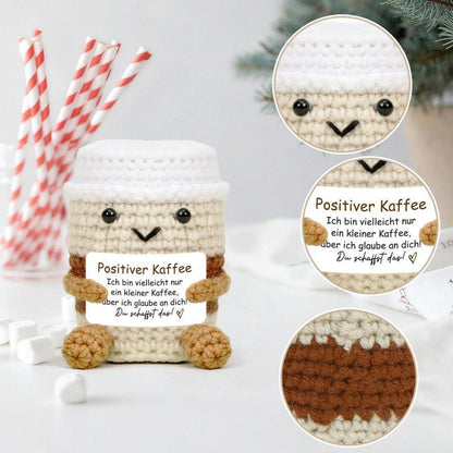 Gehäkelter Kaffee Kuscheltier - Emotionales Geschenk & Glücksbringer