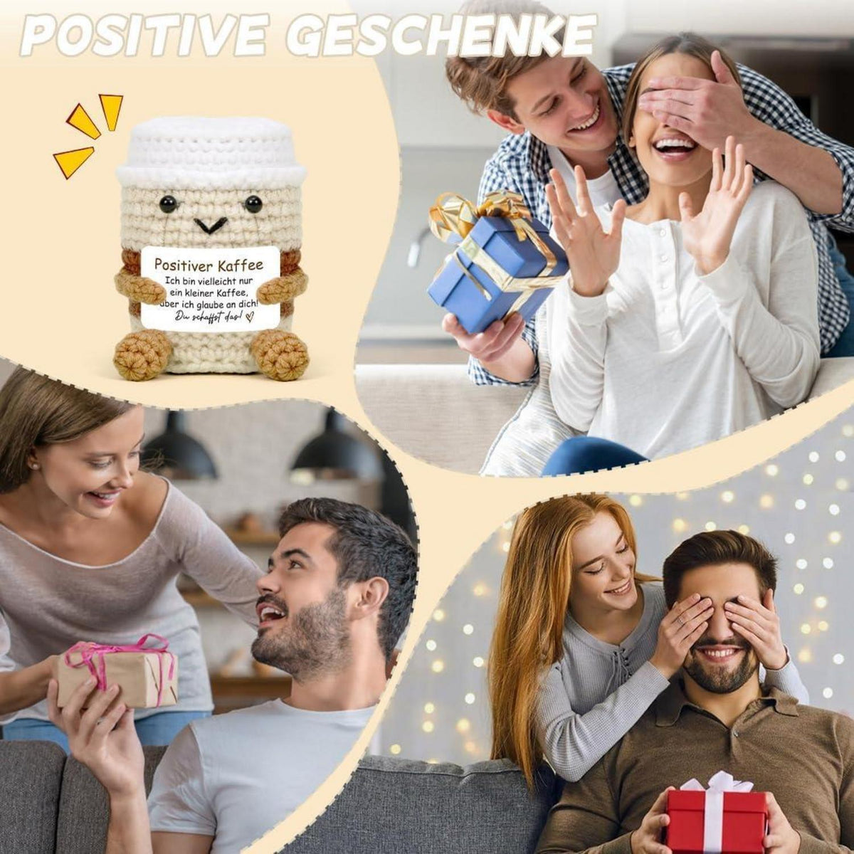 Gehäkelter Kaffee Kuscheltier - Emotionales Geschenk & Glücksbringer
