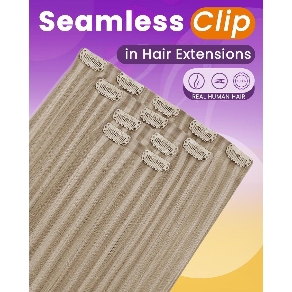 Echthaar Clip-in Extensions 55cm Blond Ombre