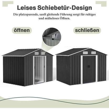 Metall Gerätehaus 196x132x187cm mit Schiebetür