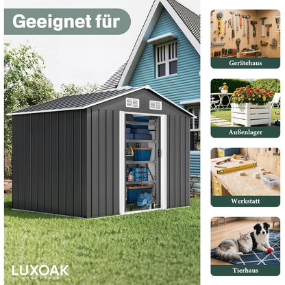 Metall Gerätehaus 196x132x187cm mit Schiebetür