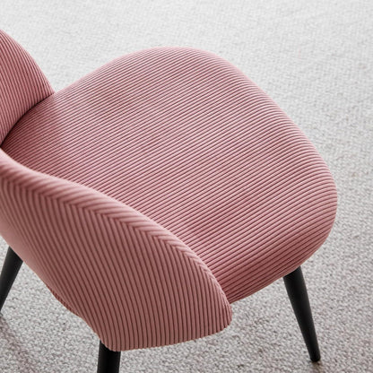 4er-Set Esszimmerstühle mit Cordbezug, Rosa