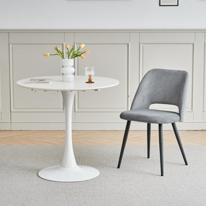 6 Esszimmerstühle Grau mit Cordbezug & Metallbeinen