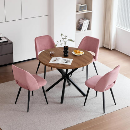2er-Set Esszimmerstühle mit Cordbezug, Rosa