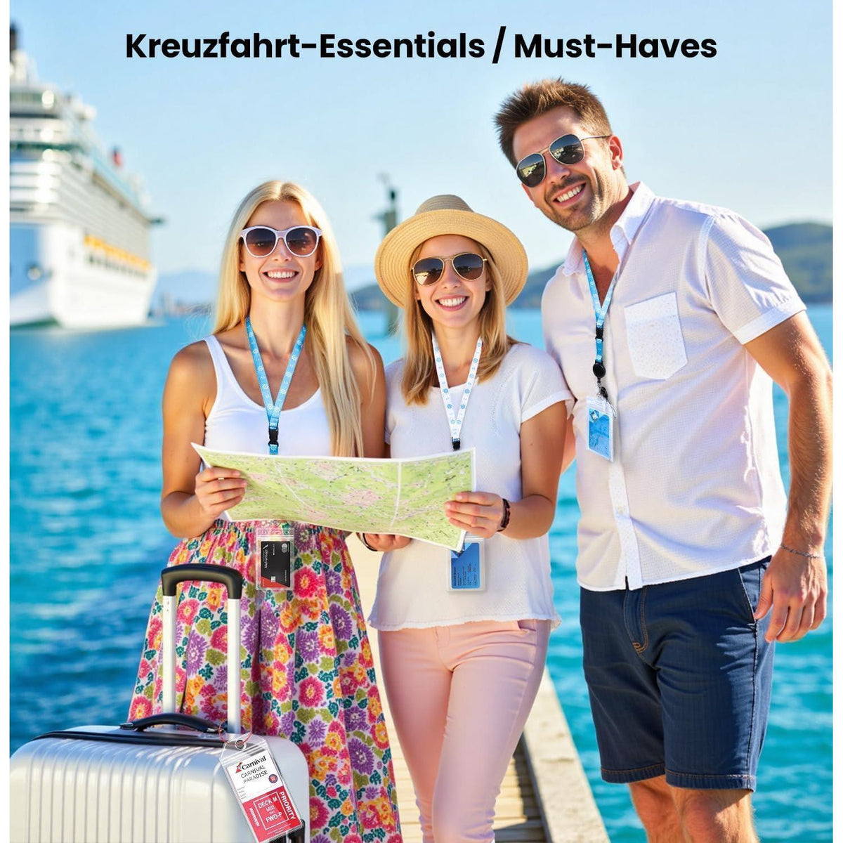 Kofferanhänger Kreuzfahrt – Wasserdicht & Robust mit Schlüsselband