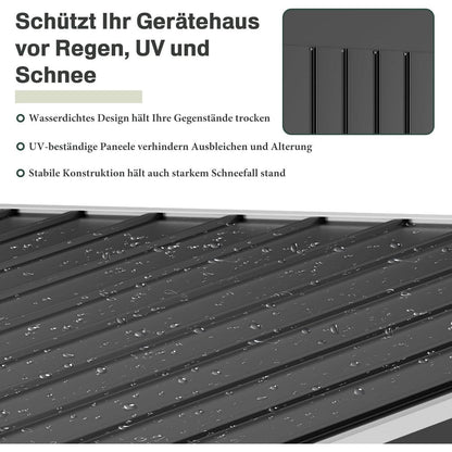 Metall Gerätehaus 196x132cm – Schiebetür & Wetterfest