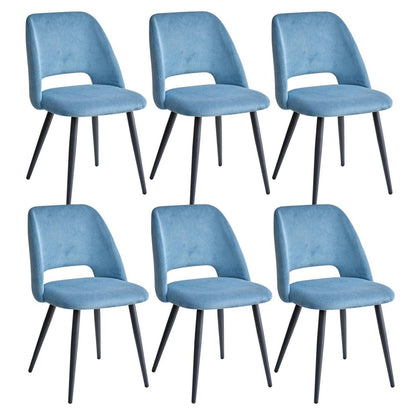 6 Esszimmerstühle mit Cordbezug, Blau – Bequemer Sitz