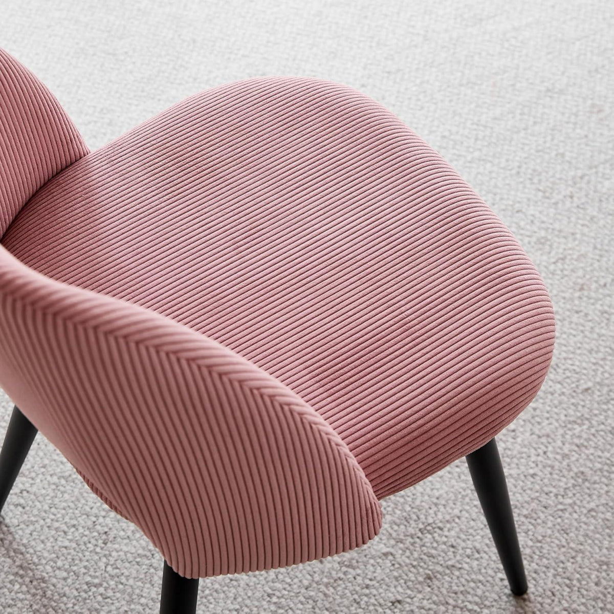 8 Esszimmerstühle mit Cordbezug, Rosa – Bequemer Sitz