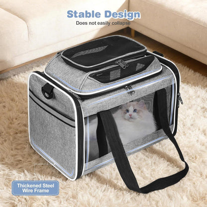 Faltbare Katzen Transportbox mit Mesh & Matte – Bis 9kg