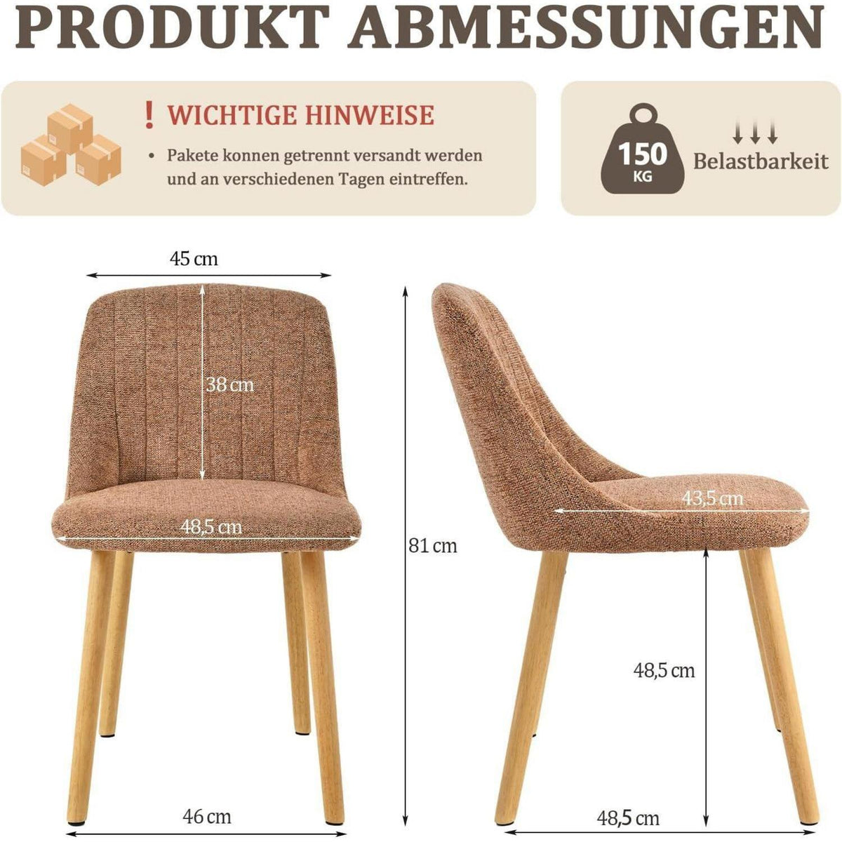Braune Samt Esszimmerstühle 4er Set mit Holzbeinen