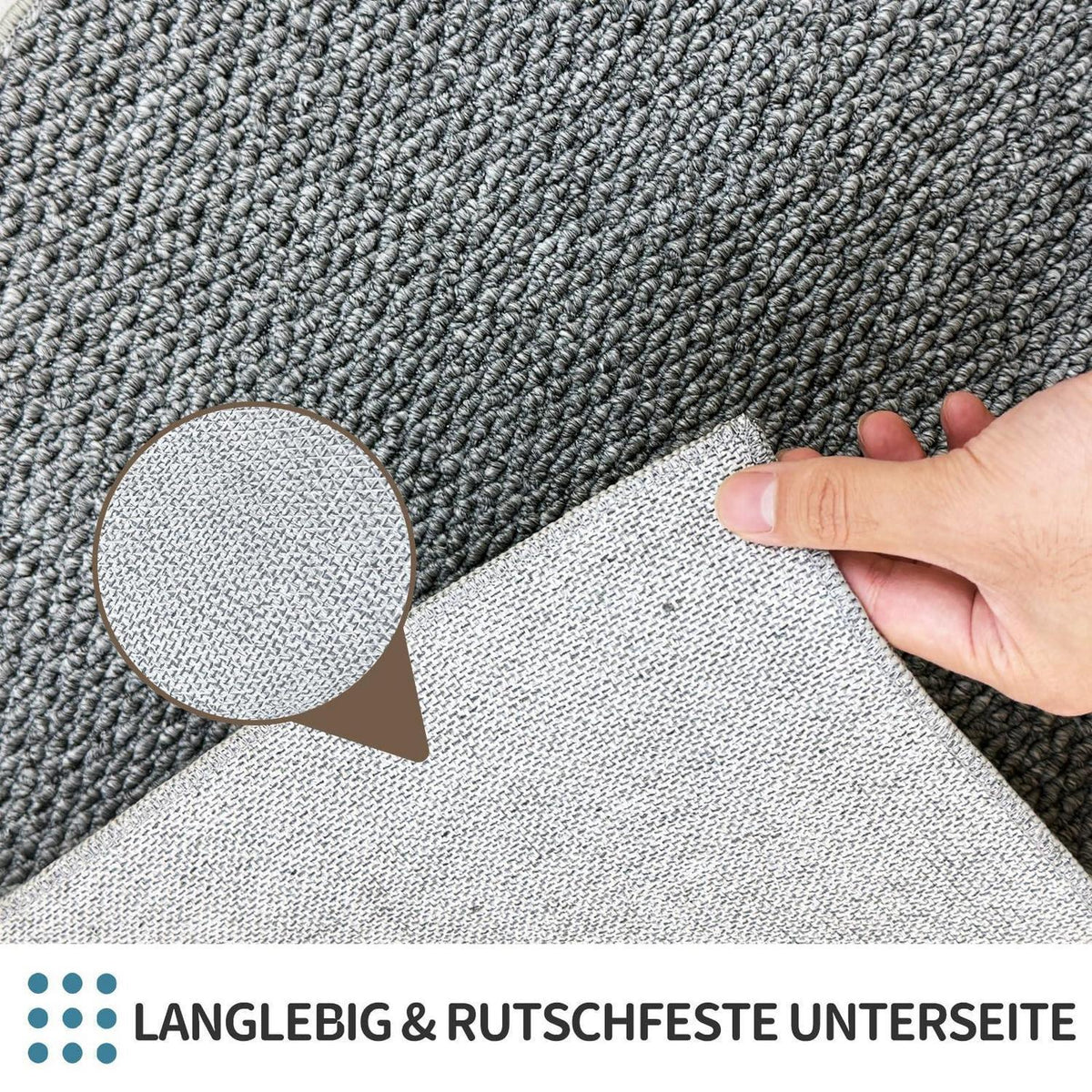 Fußmatte Innen Grau 80x120 cm – Schmutzfangmatte mit Anti-Rutsch Rückseite