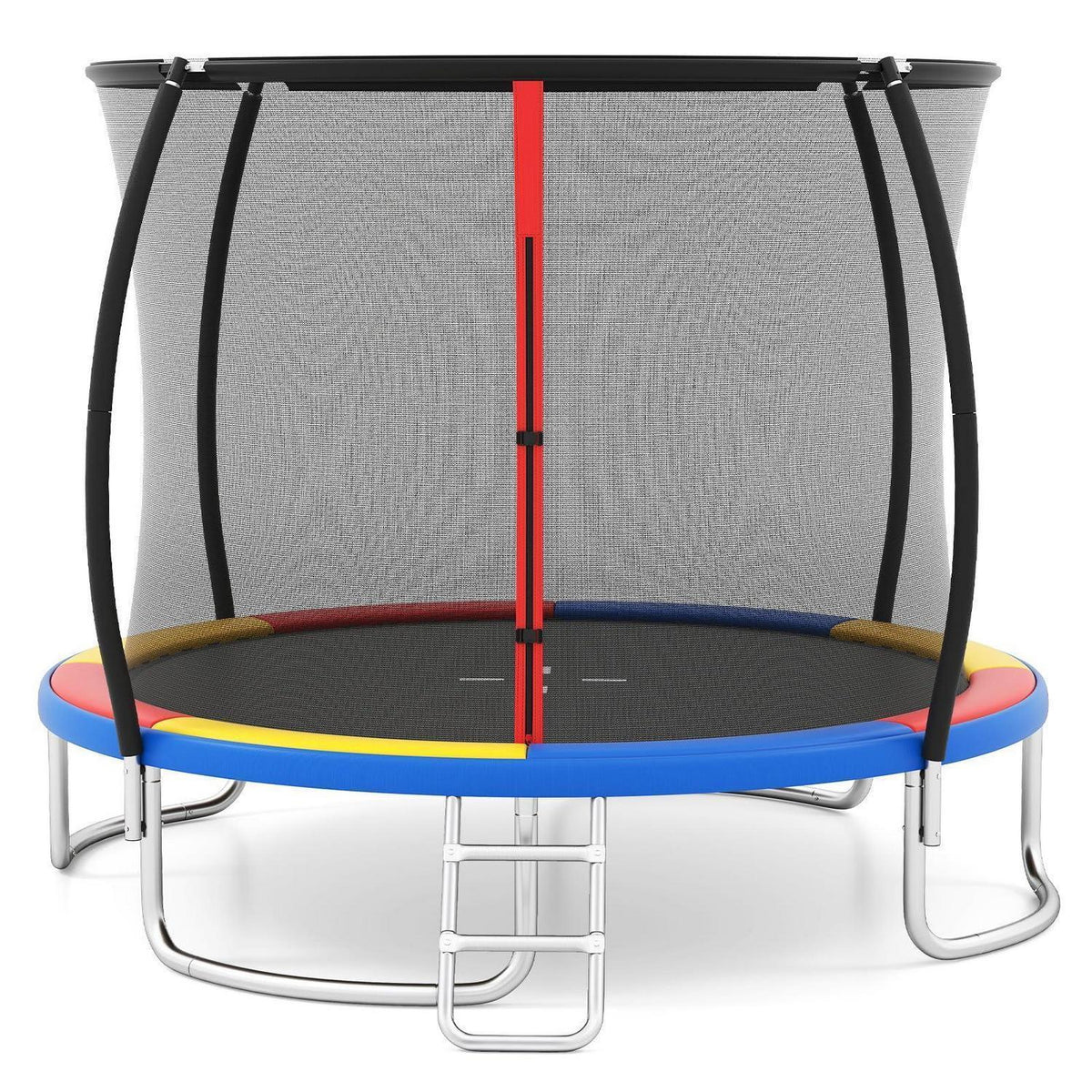 GYMAX Gartentrampolin 366cm mit Sicherheitsnetz & Leiter