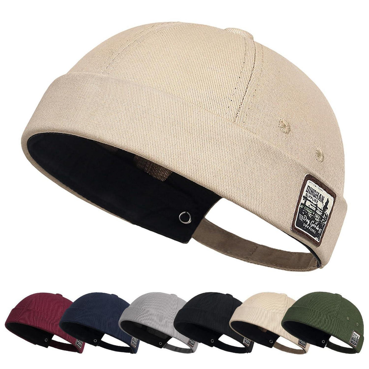 Herren Docker Cap Baumwolle – Verstellbare Seemannsmütze Beige