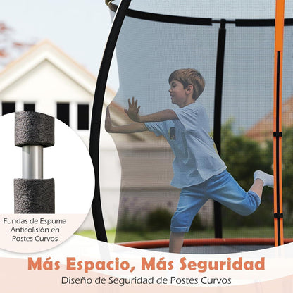 GYMAX Gartentrampolin 366cm mit Sicherheitsnetz & Leiter