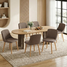 Esszimmerstühle Braun 4er Set mit Holzbeinen & Polyester