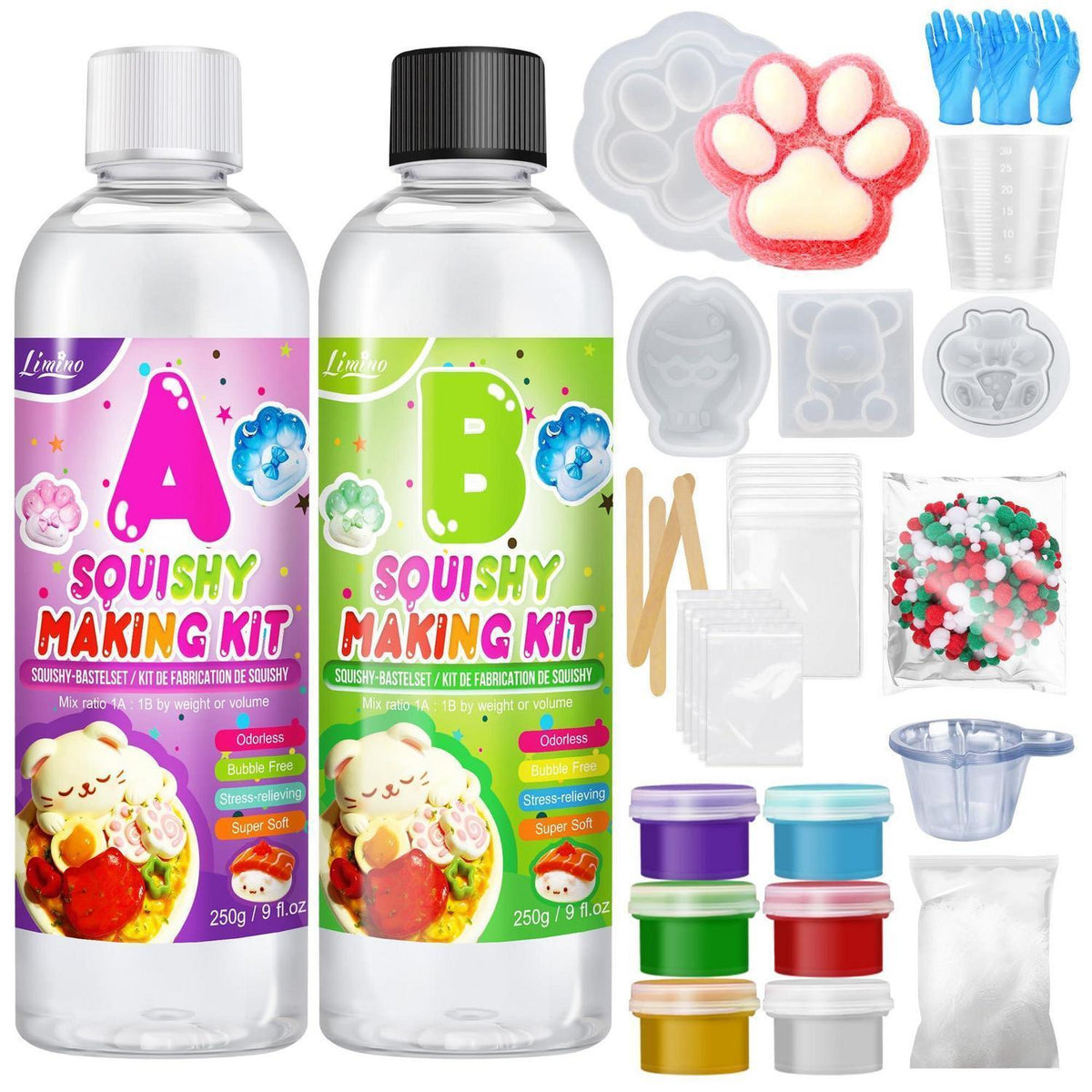 Flüssigsilikon Set für Taba Squishy - 500g Weiß