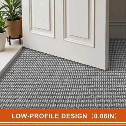 Fußmatte Innen 60x90cm Grau Weiß – Rutschfest & Waschbar