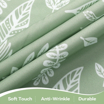 Runde Tischdecke 152 cm Blätter-Design Salbeigrün Frühling Sommer