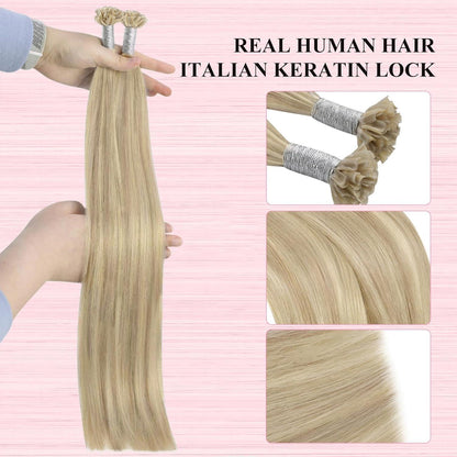 Echthaar U-Tip Extensions Blond 55cm (18/613)