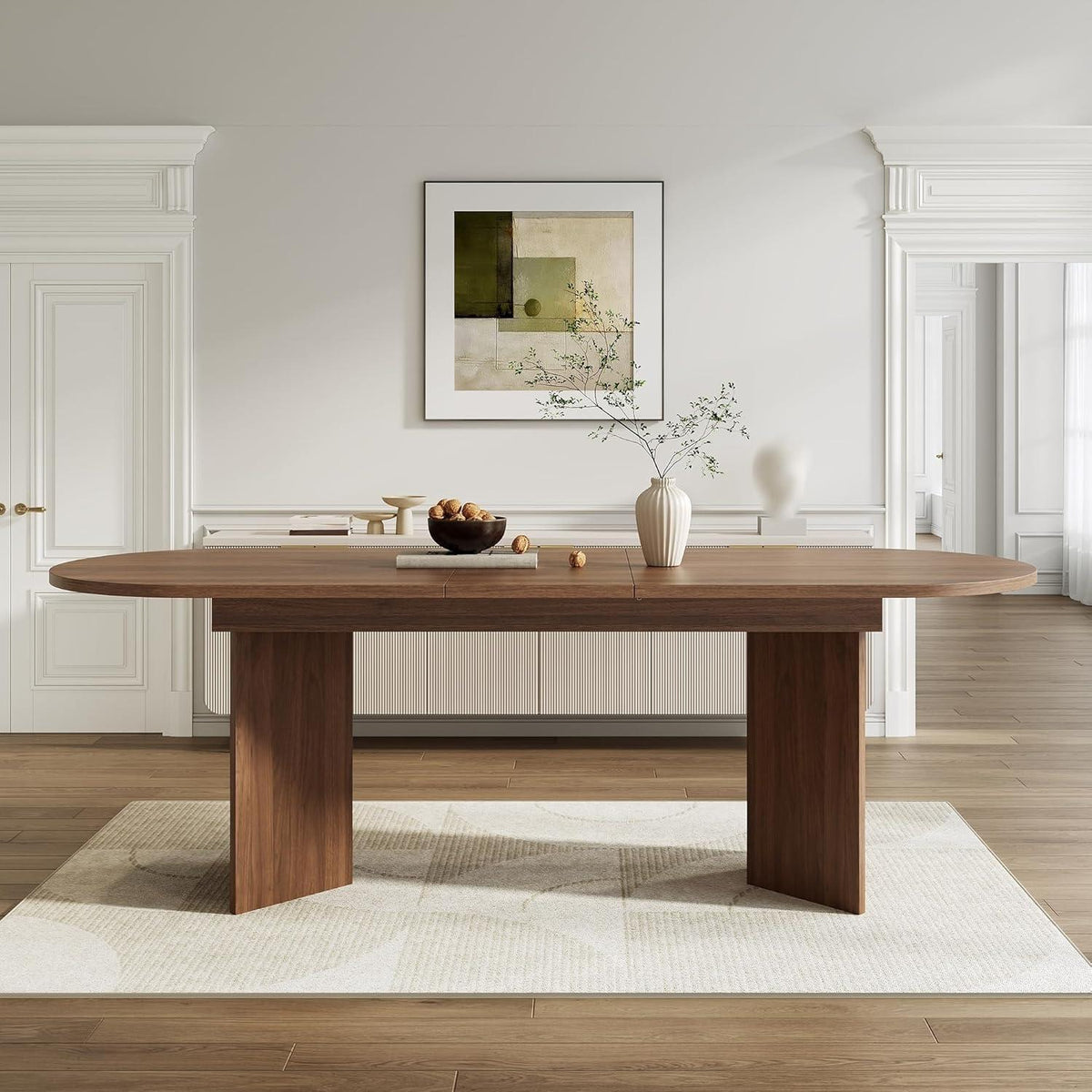 Ausziehbarer Esstisch Holz 160-200 x 90 cm Nussbaum