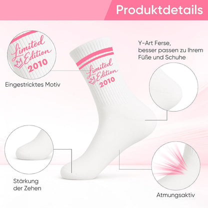 16. Geburtstag Geschenkset Mädchen – Baumwollsocken & Schlüsselanhänger 2010