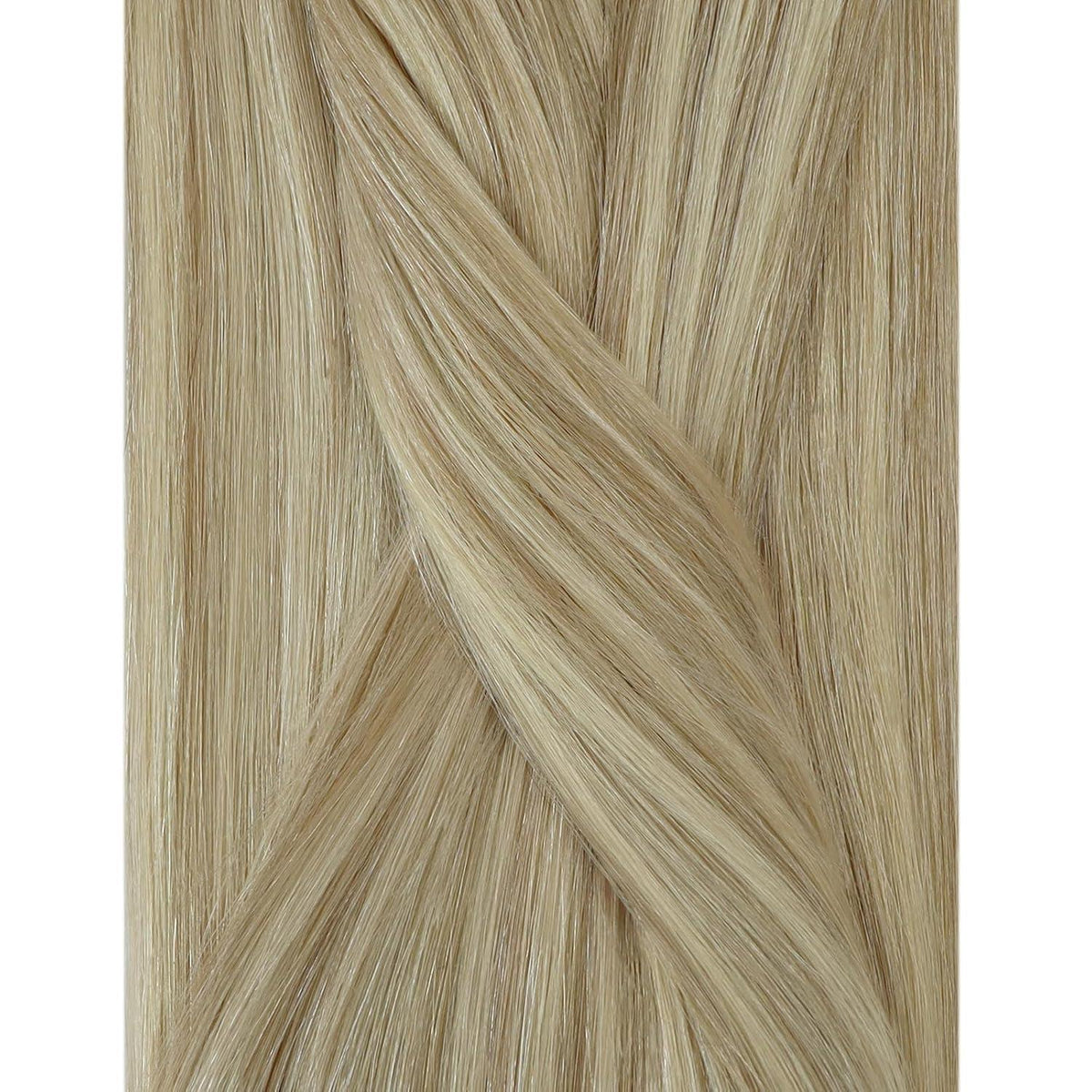 Blond Microring Extensions Echthaar 55cm – Aschblond Highlights