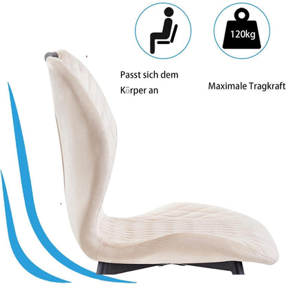 Esstisch Set 140x78cm Holz & 4 Esszimmerstühle Beige/Dunkelbraun