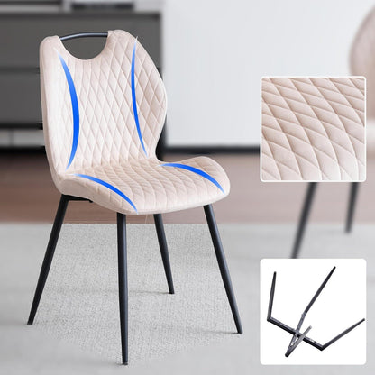 Esstisch Set 140x78cm Holz & 4 Esszimmerstühle Beige/Dunkelbraun