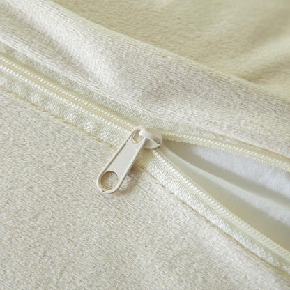 2er Set Kissenbezüge 45x45 cm Cremegelb Faux Pelz Bouclé Sherpa
