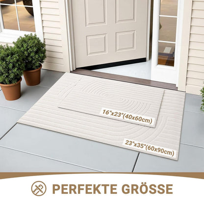 Fußmatte 50x80cm rutschfest – Elfenbein Wirbel