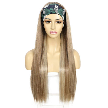 Stirnband Perücke glattes Haar Blond Highlights Synthetisch 26 Zoll