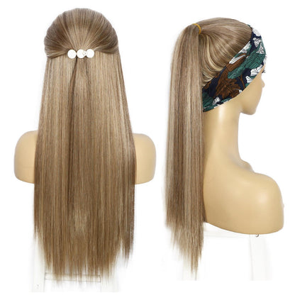 Stirnband Perücke glattes Haar Blond Highlights Synthetisch 26 Zoll