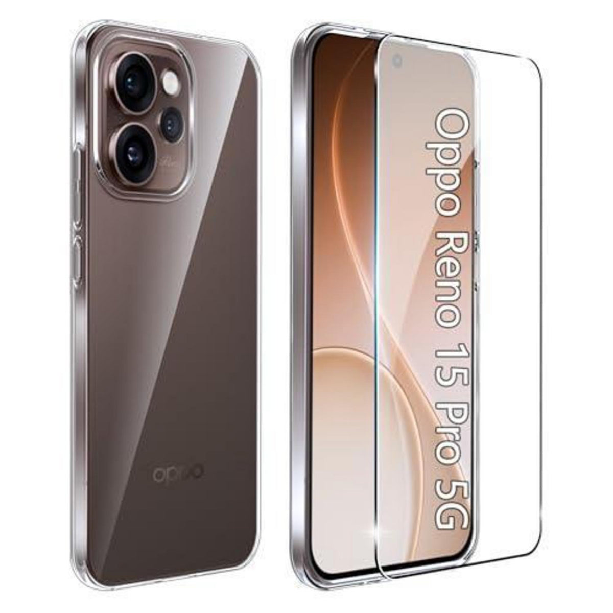 Oppo Reno 15 Pro 5G Hülle mit Schutzfolie, Transparent