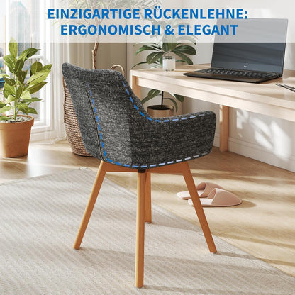 Drehbare Esszimmerstühle 2er Set Grau – Bequeme Polsterstühle