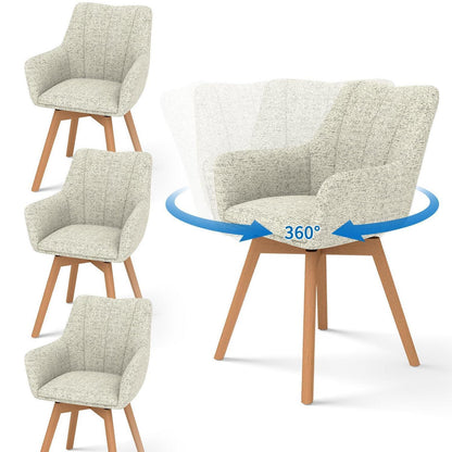 Drehbare Esszimmerstühle 4er Set Khaki – Bequeme Polsterstühle