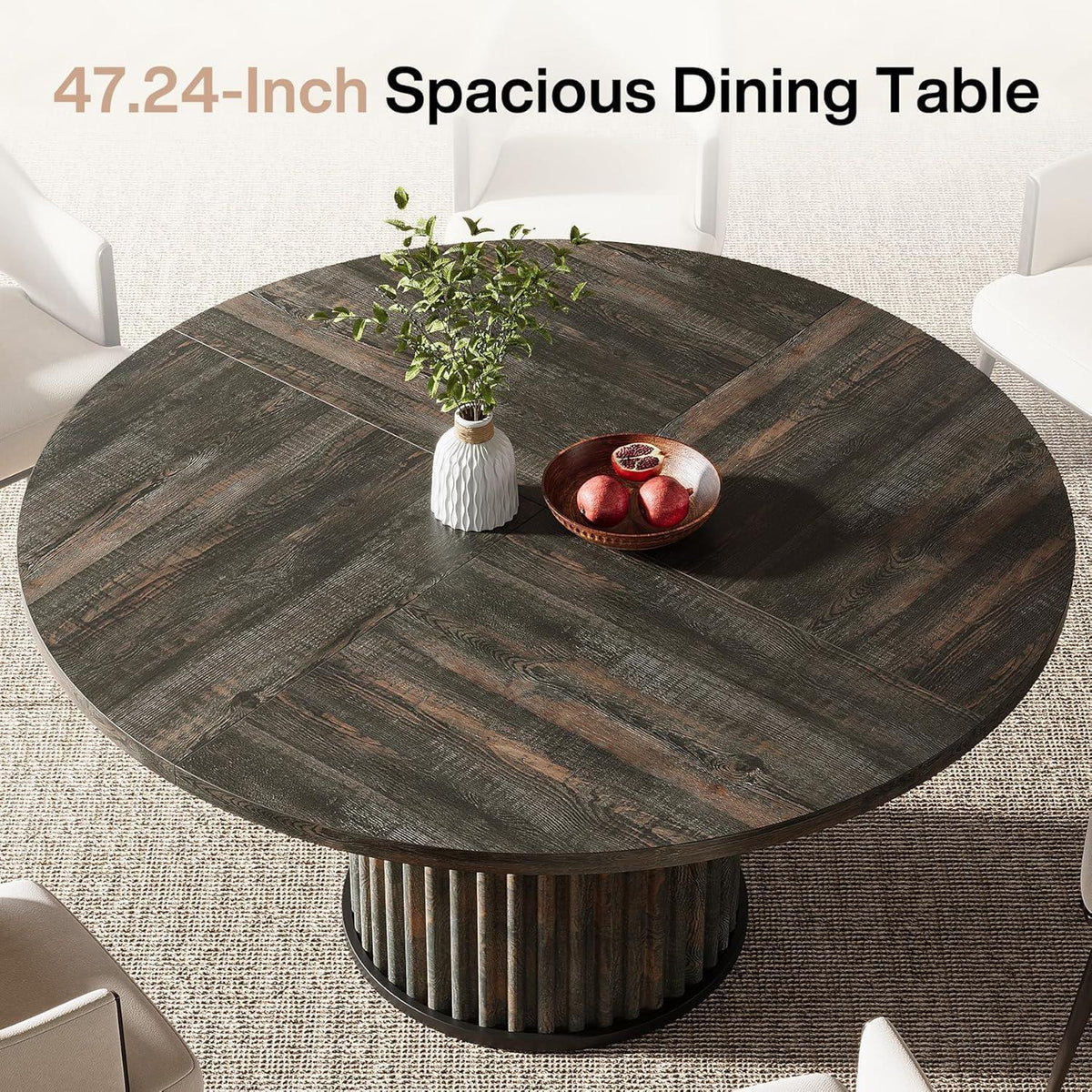 Runder Esstisch 120cm Schwarz – Moderner Esszimmertisch für 4-6 Personen
