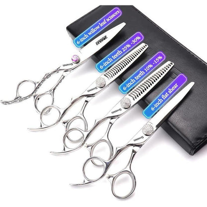 6 Zoll Friseurschere Set für Linke Hand – 4 Stück
